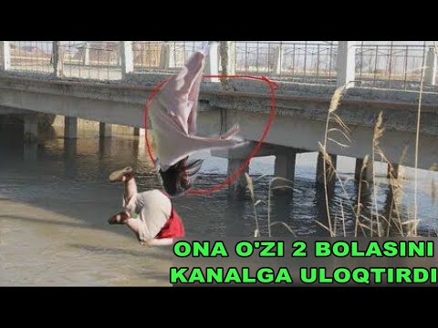 Дахшат!!! Она ўзини 2 боласи билан катта фарғона каналига ташлади