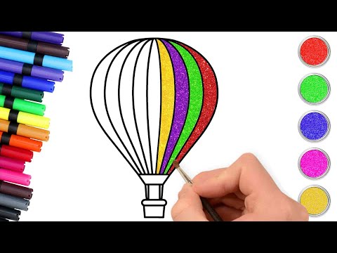 ✏️How to Draw a Hot Air Balloon🪂| हॉट एयर बैलून Kaise Banate Hain | Drawing, Coloring for Kids