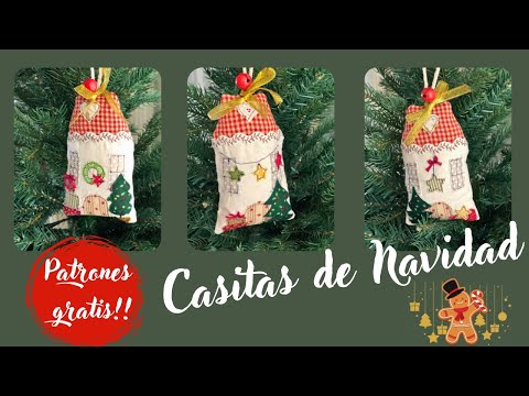 Casitas de Navidad. Tres modelos. Moldes gratis.