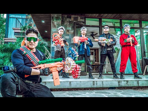 LTT Game Nerf War: Squad SEAL X Nerf Guns Fight army Squid Game Mr Zero,Mission Failed Miserably