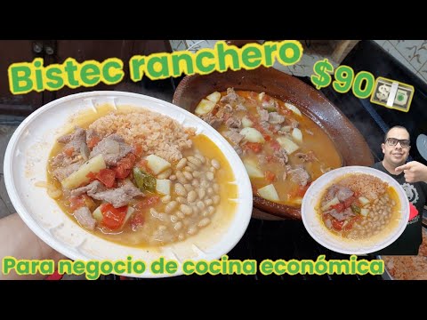 Bistec ranchero para negocio de cocina económica