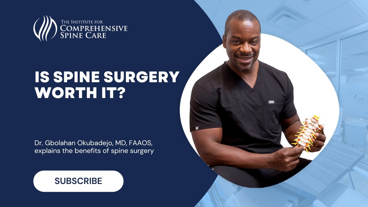 Doctor discussing benefits of spine surgery.