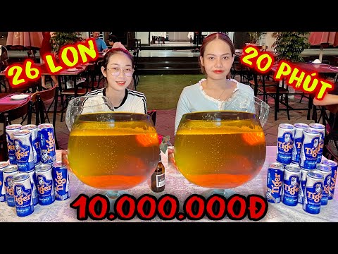 Bé Mai Và Bé Yến Hugo Thử Thách Uống 26 Lon Bia Tiger Trong 20 Phút Nhận Thưởng Tổng 10.000.000Đ