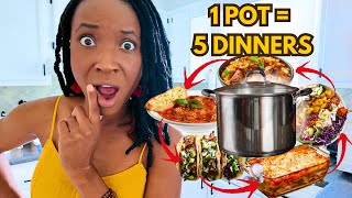 1 Pot = 5 Dinners (In Just 1 Hour) | For Tight Budgets, TIRED Cooks & Picky Eaters