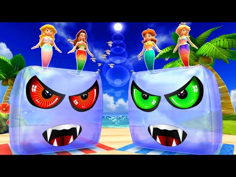 【マリオパーティ100ミニゲームコレクション】最高のミニゲーム トップ30マーメイドピーチVsマーメイポリーンVsマーメイデイジーVsマーメイロゼッタ(最強CPU｢たつじん」)