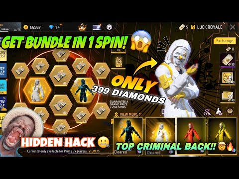 NEW CRIMINAL RING EVENT FREE FIRE | GOLDEN TOP CRIMINAL BUNDLE SPIN | FREE FIRE NEW EVENT