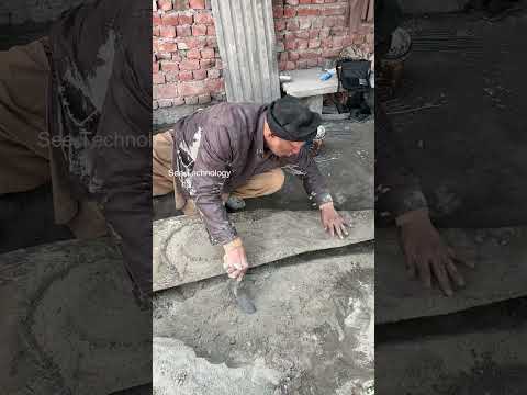 Process of making biggest cement projects. Korean handmade tile master (short)