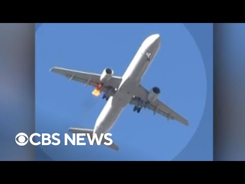 YouTube video thumbnail: Smoke, Flames Shot out of American Airlines Engine Before Emergency Landing in Las Vegas