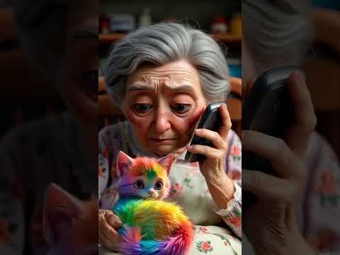 Rainbow Best Cat Drama! 🌈🐾 Grandma’s Laundry Mishap Turns Magical! 💦✨ #cat #kitten #cattales #sad