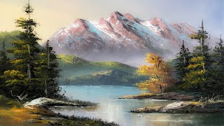 Mountain Lake Painting | Beautiful Acrylic Landscape Paintings | Scenery Painting | Art Candy