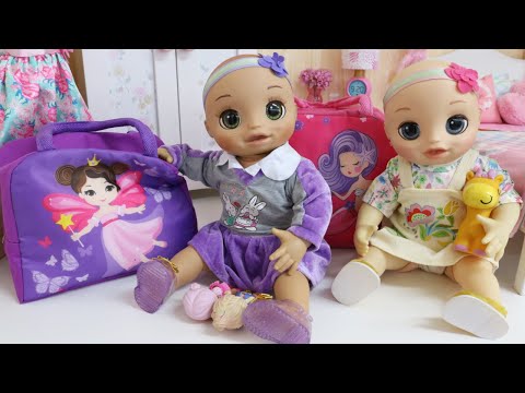 BABY ALIVE GÊMEAS NINA E HANNA SE ARRUMANDO PRA CASA DA VOVÓ