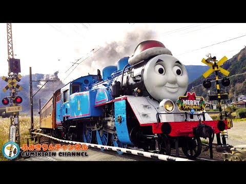 【電車】踏切動画 55【ふみきり カンカン】クリスマス限定機関車 に会ってきました 大井川鐵道
