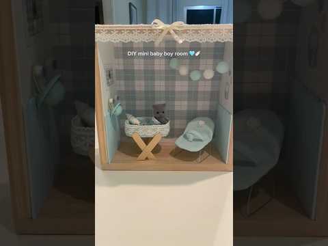 mini baby boy room! 🩵 #miniature #sylvanianfamilies #tutorial #deardaniel #diy #fy #manualidades