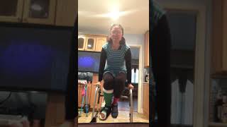 Gimpy Foot Gymnastics with a Walker and leg cast