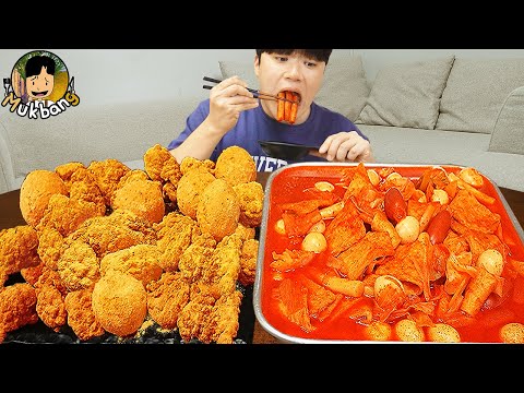 ASMR MUKBANG 직접 만든 대왕 가래떡 떡볶이 김밥 뿌링클 양념 치킨먹방! & 레시피 FIRE NOODLES AND Tteokbokki EATING SOUND!