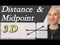 Midpoint and Distance in 3D Geometry