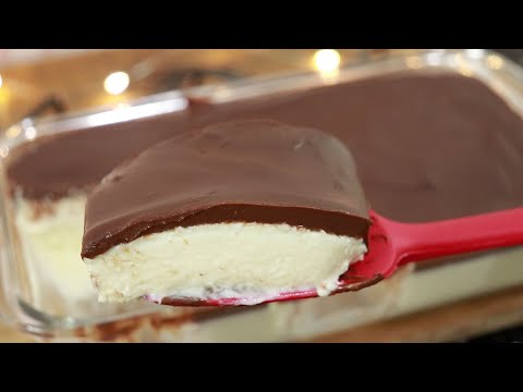 SOBREMESA GELADA DE COCO COM CHOCOLATE - RECEITA FÁCIL E DELICIOSA