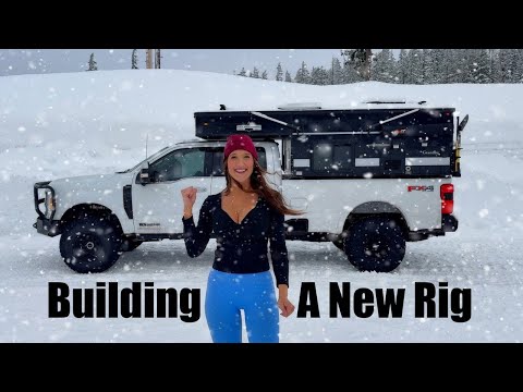 Snowstorm Camping in a Parking Lot - Ford F350 Truck Camping