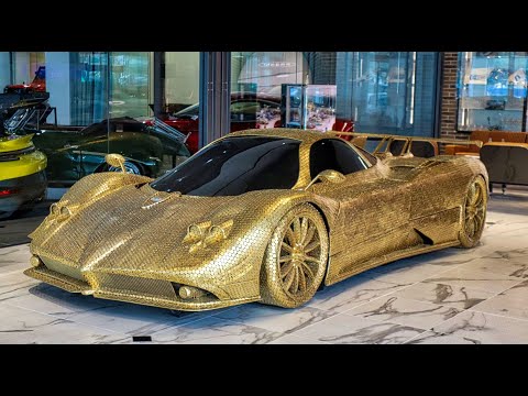 GOLD Pagani Zonda Made Of 100K Coins - Closer Look at Prestige Imports Miami