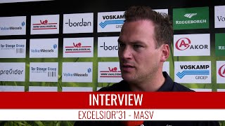 Screenshot van video Jos van der Veen: "Het verval in sommige fases van de wedstrijd was te groot | Excelsior'31 - MASV