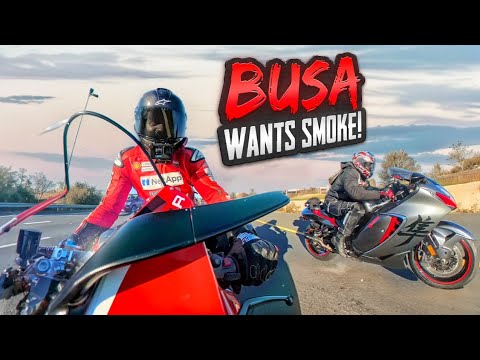 BULLY ON BUSA TRIED TO SMOKE MY DUCATI V4 R!