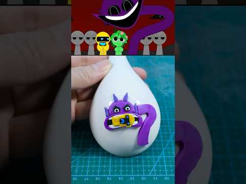 Reverse Play ⬅️ I made a Durple x Simon monster from Incredibox Sprunki with clay #sprunki #shorts
