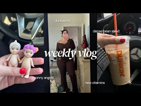 weekly vlog: were shopping girl + dunkalatte + sonny angels + dense bean salad + new vitamins & more