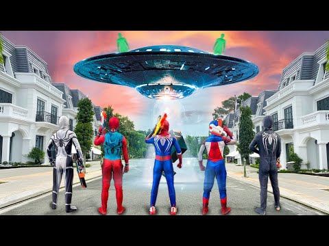 PRO 5 SPIDER-MAN TEAM || ALIEN Come To The Earth , RUN All Spider-Man !! ( Trust Me , It's Real )