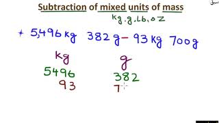 Subtract mass of real life object (mixed units)