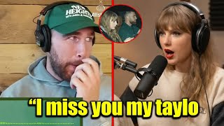 Travis kelce Can't Stop Sneaking Glances at Fiancée Taylor Swift on New Podkant Episode