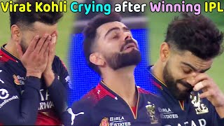 Virat Kohli crying after winning IPL 2025 finale RCB vs PBKS