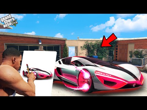 Franklin Using Magical Painting To Draw Fast Hyper Car