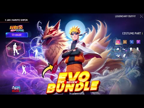 NARUTO LEGENDARY BUNDLE FULL REVIEW | NEW EVO BUNDLE EVENT FF | FREE FIRE NEW EVENT | FF NEW EVENT