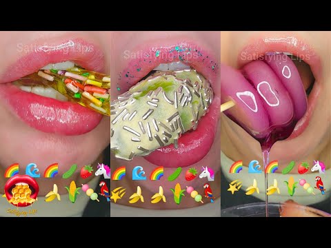 ASMR Mouth Sounds EMOJI CHALLENGE WAX HONEY CANDY FONDANT Makbang