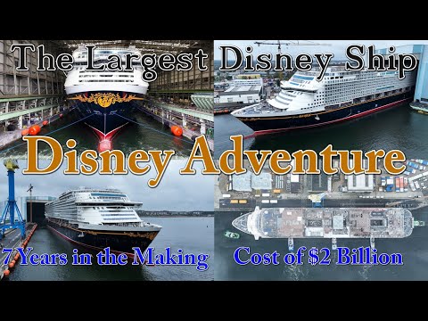 Spectacular Float Out Huge Disney Adventure The Most Expensive Cruise Ship in the World Meyer Wismar