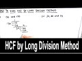Finding HCF Using Long Division