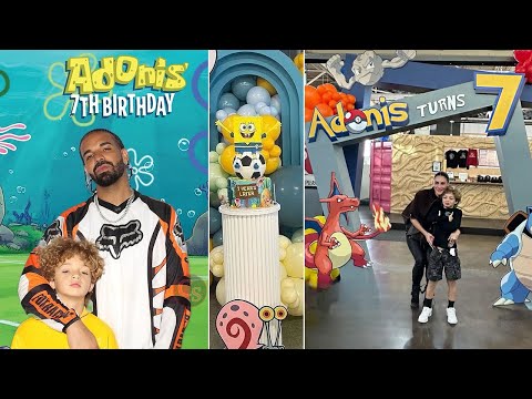 Drake & Sophie Brussaux Celebrates Son Adonis’ 7th Birthday with SpongeBob & Pokémon Themed Bash