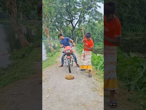 What are two friends doing in the middle of the road?