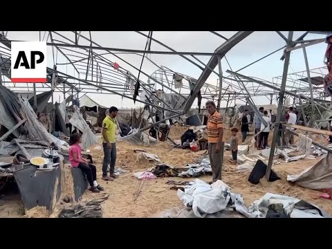YouTube video thumbnail: Israeli Strike Hits Tents Sheltering Displaced Palestinian Families in Muwasi