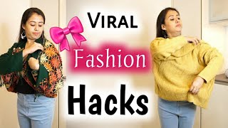 Trying Viral Winter Fashion Hacks | Pass Or Fail? Virtual Diva #winterfashionhack #viralhacks