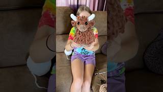 Highland Cow takes so long to do the hair!!! #crochet #crochetanimal #crochetting
