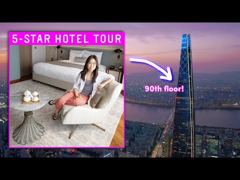 5-STAR HOTEL TOUR in Korea ⭐ 90th Floor Room! 😱