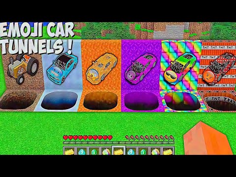 CHOOSE THE RIGHT SECRET TUNNELS in Minecraft ? Which CAR IS BETTER ? What INSIDE emoji super car ?