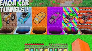 CHOOSE THE RIGHT SECRET TUNNELS in Minecraft ? Which CAR IS BETTER ? What INSIDE emoji super car ?