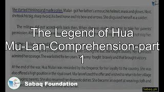 The Legend of Hua Mu-Lan-Comprehension-part 1