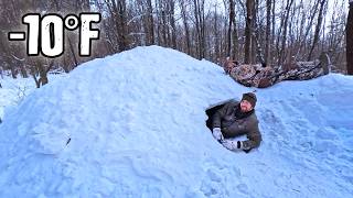 Surviving a Night in the Wild in a Snow Shelter