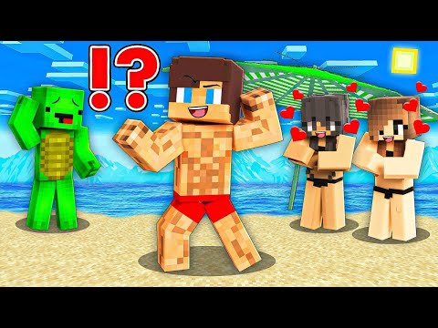 JJ Strong on Summer Vacation Survival Battle Roblox in Minecraft Challenge - Maizen JJ and Mikey