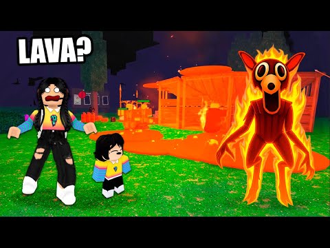 PASAMOS 99 Noches en la LAVA con mi hermanita y quemamos al CIERVO MALVADO en roblox | paolazgames