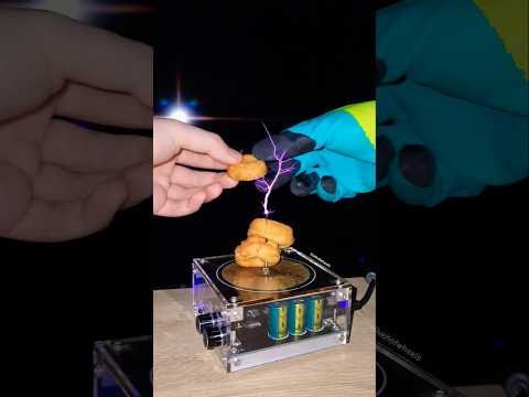 🍩 Mix: doughnuts + tesla coil #experiment #bread #physics