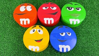 4 Minutes Satisfying with Rainbow M&M'S Candies Unpacking From Glossy Containers ASMR Slime Surprise